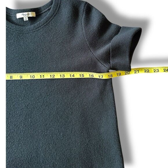 Madewell Women’s Cuffed Short Sleeve Wool Blend Sweater Black Small Hi Low Hem - Picture 8 of 8